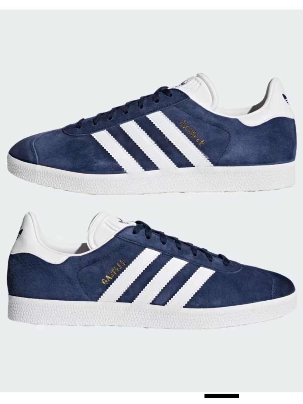 Navy Adidas Gazelle Suede Sneakers